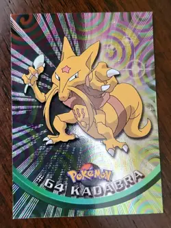 LP! RAYS HOLO FOIL 1999 Topps Pokemon Series 1 - #64 Kadabra Black Logo - Image 1