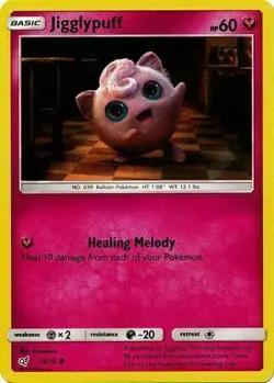 Jigglypuff 14/18 Detective Pikachu Holo Common Near Mint Pokemon DNA GAMES - Image 1