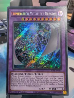 YuGiOh! Chimeratech Megafleet Dragon BLAR-EN085 Secret Rare 1st Ed - Image 1