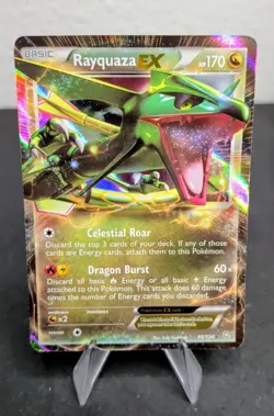 Rayquaza EX - 85/124 - Pokemon Dragons Exalted Black & White Ultra Rare Card LP - Image 1