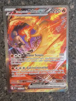 Pokemon TCG Team Rockets Moltres EX Card 229/182 Destined Rivals - Image 1