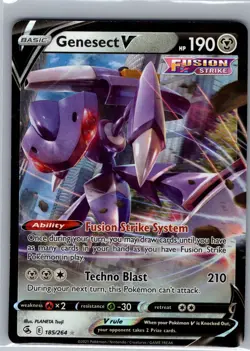 Genesect V 185/264 SWSH08: Fusion Strike - Pokemon Card - NM - Image 1