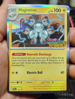 2024 - Pokemon SVP Surging Sparks Stamped - Magneton #153 Black Star Promo - NM - Image 2