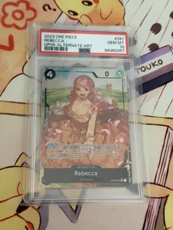 PSA 10 Rebecca OP05-091 SR (ALT ART) One Piece Trading Card - Image 1