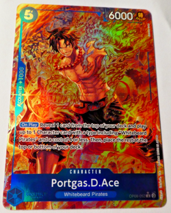 One Piece Card Game Carte Holo OP08-052 Portgas.D.Ace Alt English - Image 1