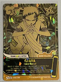 Naruto Mythos TCG Gaara Secret Card 139/130 1st Edition NM English - Image 1