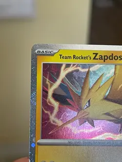 POKEMON TEAM ROCKET'S ZAPDOS 070/182 RARE COSMOS HOLO SWIRL ON BORDER CARD VLP - Image 3