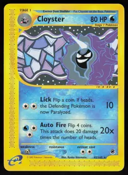 Pokemon Cloyster 42/165 Expedition Base Set Rare Near Mint - Image 1