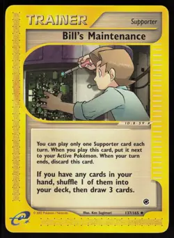 Pokemon Bill's Maintenance 137/165 Expedition Base Set Uncommon Near Mint - Image 1