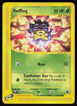 Pokemon Koffing 114/165 Expedition Base Set Common Near Mint - Image 1