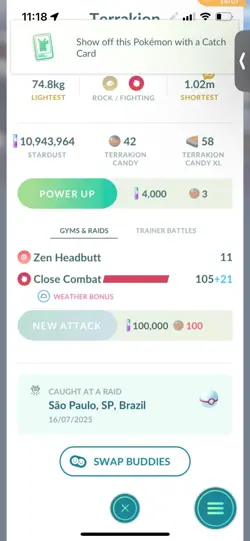 Pokemon Go Legendary Terrakion ( Normal ) ( Reduced) - Image 2