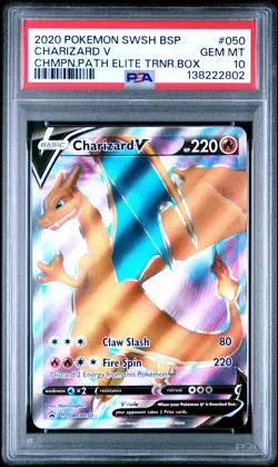 2020 POKEMON SWSH BLACK STAR PROMO #050 CHARIZARD V PSA 10 - Image 1