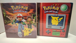 VtG 1999 POKEMON Trading Card 3 Ring BINDER lot Official Nintendo Ash Pikachu - Image 1