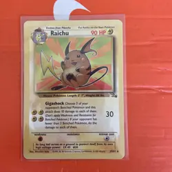 Pokemon TCG Raichu Fossil 29/62 Rare non Holo (Top left creased)vintage WOTC - Image 1