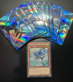 Yugioh Elemental Hero Stratos Sleeves Halo 60ct Not Amanda Lapalme Mana Moon Art - Image 1