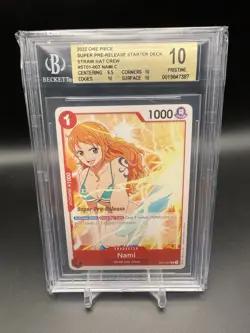 NAMI BGS 10 PRISTINE 2022 One Piece SUPER PRE RELEASE #007 ST01-007 ENGLISH - Image 1