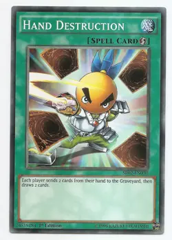 Hand Destruction SR02-EN030 Common Yu-Gi-Oh Card 1st Edition English New - Image 2