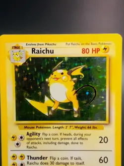 Raichu Pokemon Card Holo WOTC 14/102 Base Set Rare Vintage 1999 LP+ - Image 5