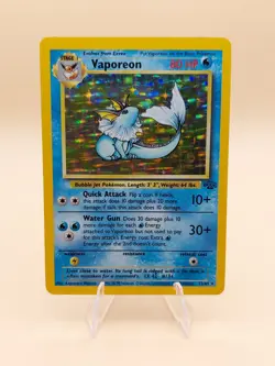 Vaporeon Holo Rare Jungle 12/64 Pokemon Card - WOTC 1999 - Image 1