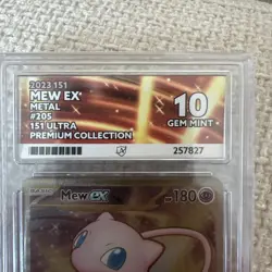 Mew EX Metal Card Official 205/165 Scarlet & Violet 151 ACE 10 - Image 2