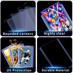 200 Card Sleeves Toploads for 100 100 Hard Sleeves+100 Soft Sleeves, Blue - Image 2