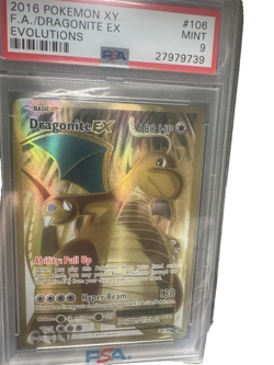 2016 POKEMON XY FULL ART DRAGONITE EX EVOULITIONS #106 PSA 9 - Image 1