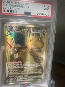2016 POKEMON XY FULL ART DRAGONITE EX EVOULITIONS #106 PSA 9 - Image 3