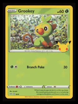Pokemon GROOKEY 8/25 Holo (2021 McDonald's 25th Anniversary Promos) - Image 1