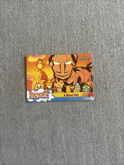 Pokemon Topps A Great Day #58 Pikachu's Vacation Blue Logo - Image 1
