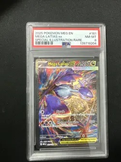 Mega Latias EX 181/132 Special Illustration Rare Pokemon PSA 8 - Image 1