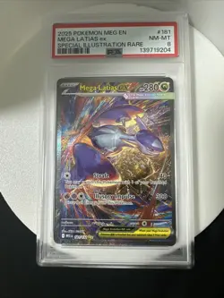 Mega Latias EX 181/132 Special Illustration Rare Pokemon PSA 8 - Image 3