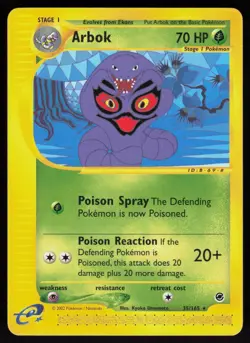 Pokemon Arbok 35/165 Expedition Base Set Rare Near Mint - Image 1