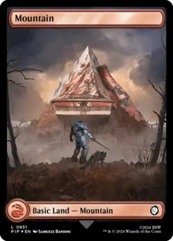 Mountain (0851) (Surge Foil) -Foil Medium Play MTG Universes Beyond: Fallout - Image 1