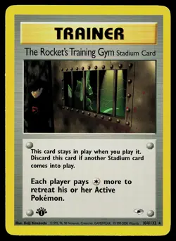 Pokemon Card - The Rocket's Training Gym Gym Heroes 104/132 Rare 1st Edition - Image 1
