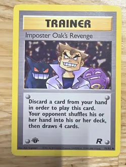 IMPOSTER OAK'S REVENGE TRAINER # 76/82 1999-2000 Pokemon Team Rocket Set - Image 1