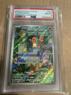 2023 Pokemon SVP En Obsidian Flames ETB #044 Charmander PSA 8 NM-MT - Image 1