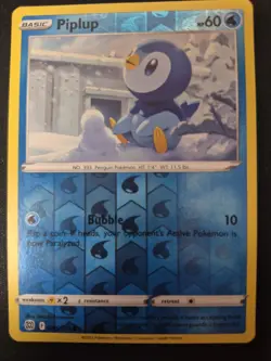 Piplup 035/172 Common Brilliant Stars Pokemon Reverse Holo LP - Image 1