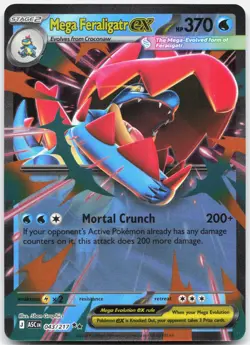 Mega Feraligatr ex 043/217 Double Rare Ascended Heroes Pokemon Holo Near Mint - Image 1