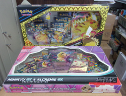 POKEMON CROWN ZENTIH PIKACHU VMAX + MIMIKYU & ALCREMIE EX COLLECTION BOXES - Image 1