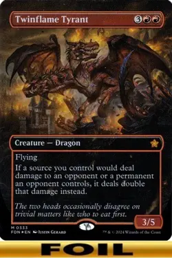 1x - Twinflame Tyrant - FOIL BORDERLESS #333 - Foundations - NM MTG - Image 1