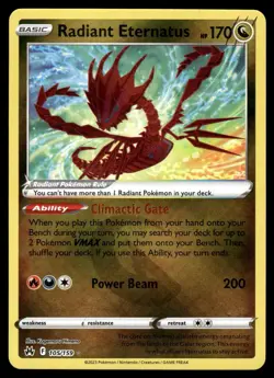 RADIANT ETERNATUS - 105/159 Radiant Rare Crown Zenith Pokemon NM - Image 1