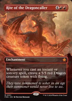 1x - Rite of the Dragoncaller - Borderless #331- Foundations - NM MTG - Image 1