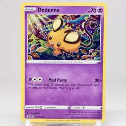 POKEMON DEDENNE SWSH80 PROMO BLACK STAR COSMOS HOLOFOIL NM CARD - Image 1