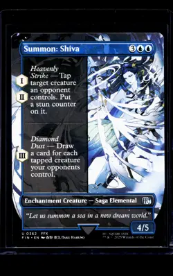 2025 MTG Magic The Gathering FIN Final Fantasy Borderless #362 Summon Shiva - Image 1