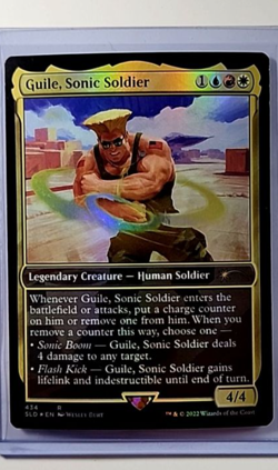 2022 MTG Magic the Gathering Street Fighter Secret Lair Foil Guile Sonic Soldier - Image 1