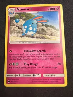 Azumarill 136/214 Rare Lost Thunder Pokemon 2018 - Image 1
