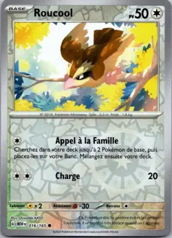 Carte Pokemon Roucool 016/165 Reverse - 2023 - Image 1