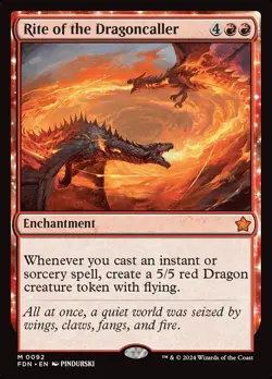 1x - Rite of the Dragoncaller - #92 - Foundations - NM MTG - Image 1