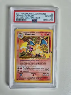 PSA 10 Charizard 4/102 Celebrations Classic Collection Pokemon TCG Card GEM MINT - Image 1