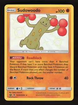 Sudowoodo SV20/SV94 Pokemon Hidden Fates Shiny Holo Card - Image 1